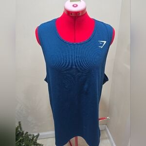 Gymshark Navy Sleeveless Top with White Logo